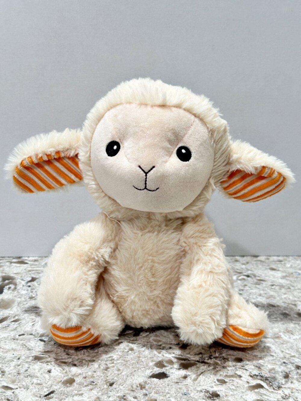 Spark Create Imagine Lamb Sheep Plush Rattle Striped Ribbed Feet Crinkle Ears